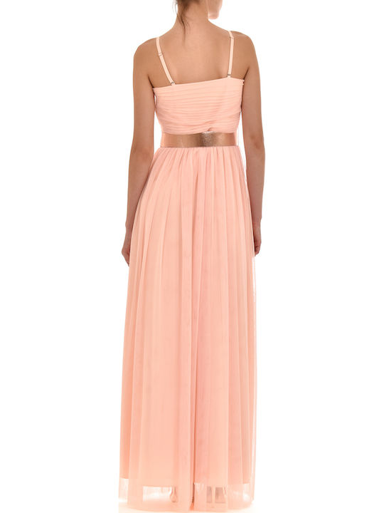 Summer Maxi Dress for Wedding / Christening with Tulle Pink