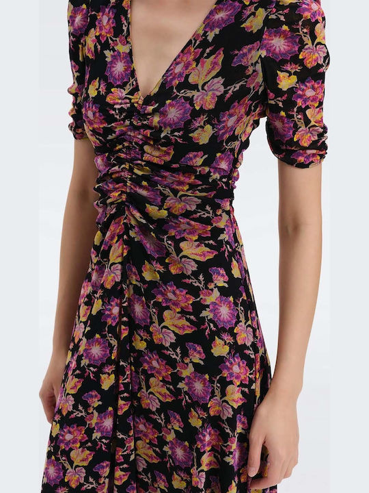 Summer Midi Dress astran med bk/feb geo yoke ye
