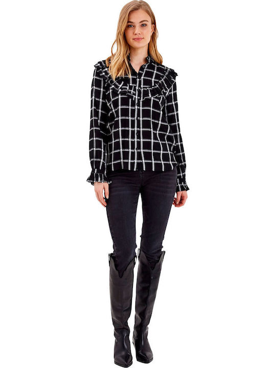 Langärmelig Damen Hemd Black (80001/black) Geprüft