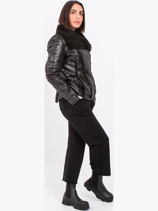 Women's Short Lifestyle Jacket for Winter Black