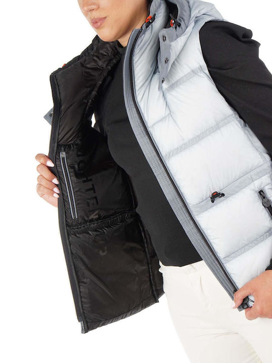 Women's Short Puffer Jacket for Winter with Hood Gray