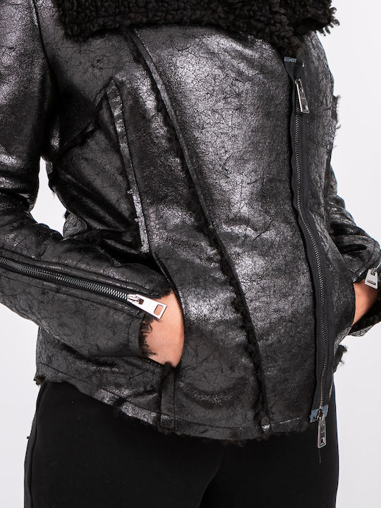 Women's Short Lifestyle Jacket for Winter Black