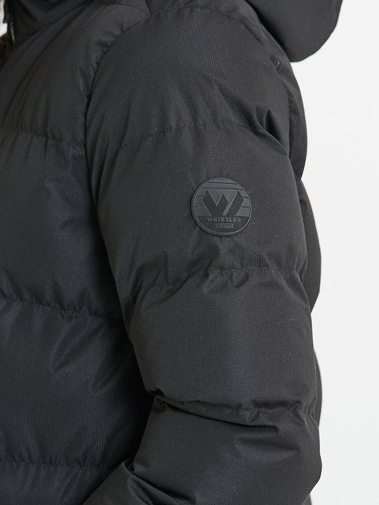 Lang Damen Puffer Jacke für Winter Black