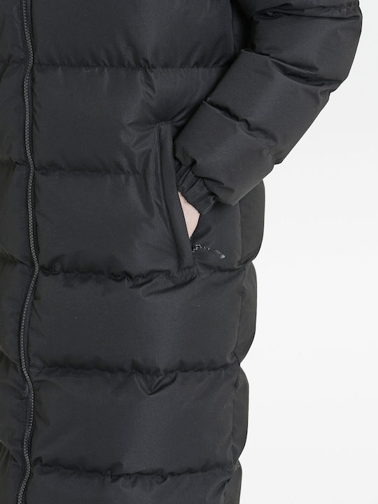 Lang Damen Puffer Jacke für Winter Black