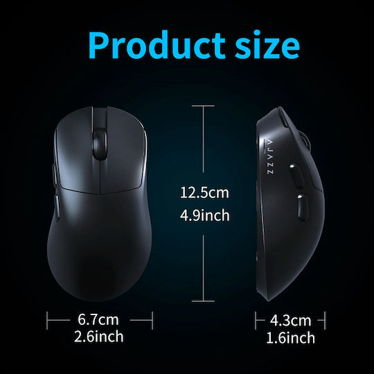 Ajazz AJ179 v2 MAX Ασύρματο Gaming Ποντίκι 12000 DPI Μαύρο