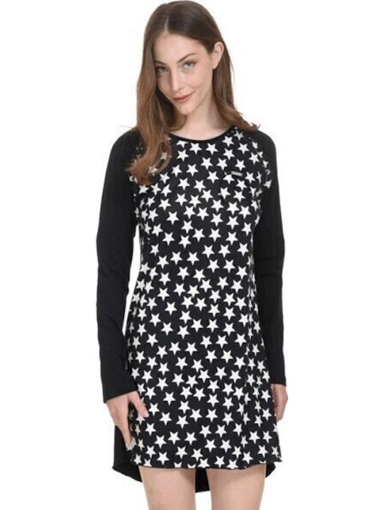 Zen Intimates Winter Women's Nightdress Black