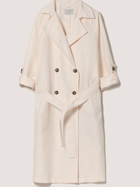 Women's offwhite Trench Coat