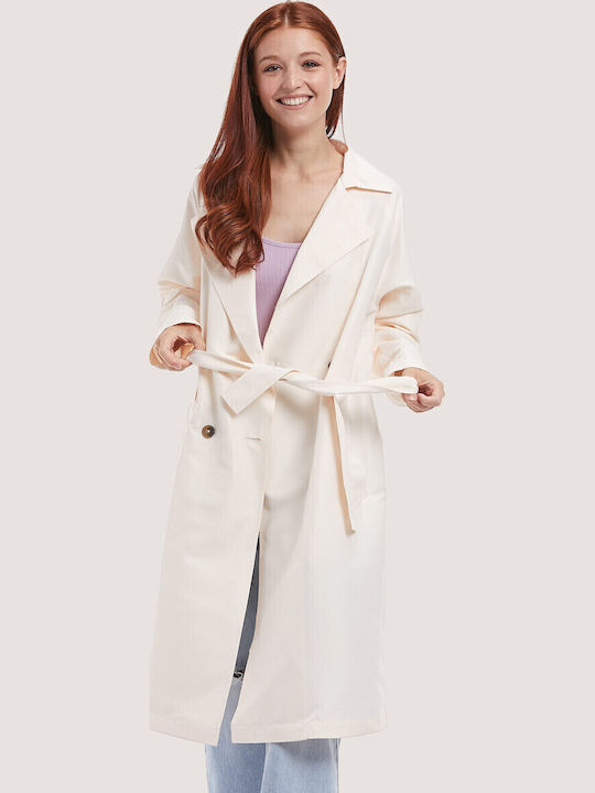 Women's offwhite Trench Coat