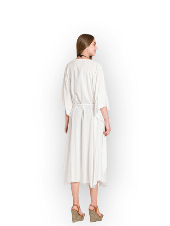 Rima Beachwear Γυναικείο Καφτάνι Παραλίας Λευκό