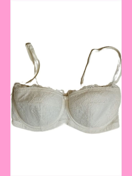 Λευκό Strapless Σουτιέν με Ελαφριά Ενίσχυση & Μπανέλες