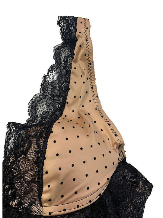 Love And Bra Δαντελένιο Σετ Εσωρούχων Bralette με Brazil Ροζ