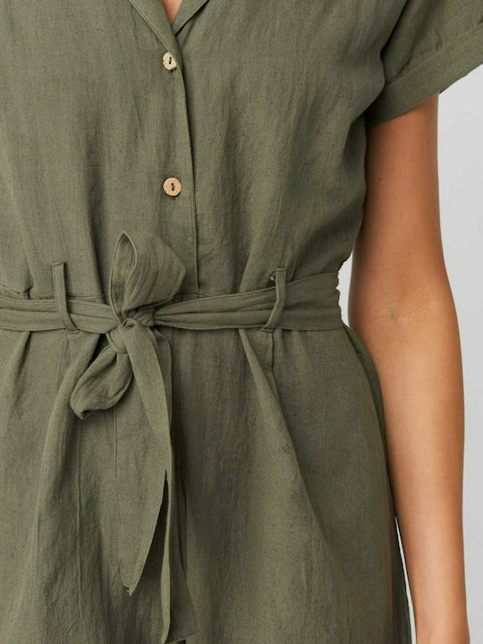 Damen Einteiler Shorts Khaki