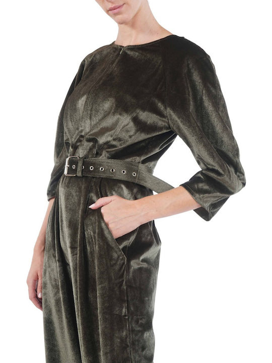 Ladies Woven Jumpsuit Женска Дългоръкава Цялостна Форма Зелен