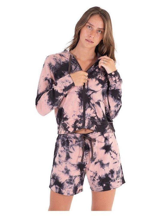 Cropped Women's Sweatshirt Jacket Hooded CORAL