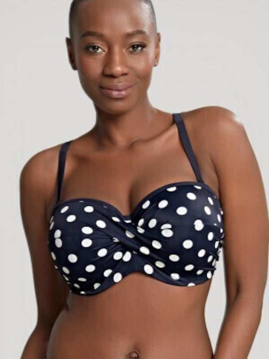 Anya Riva Strapless Bikini Top With Padding Dark Blue