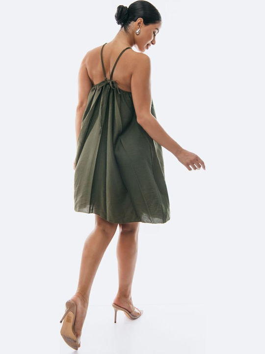 Mini Dress for Wedding and Christening Khaki