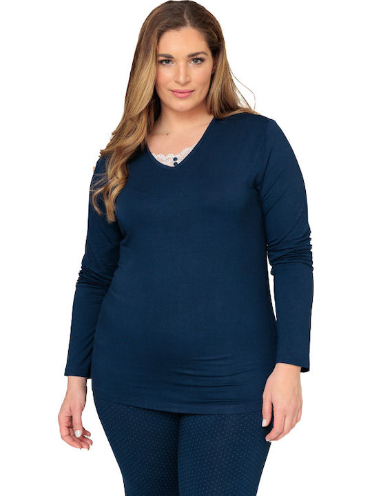 Angel's Secret Nightgown Maternity Navy Blue