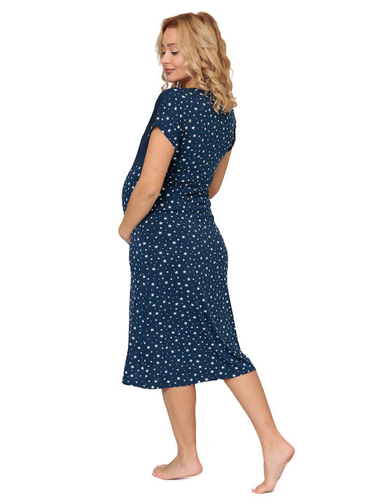 Angel's Secret Nightgown Maternity & Nursing Blue