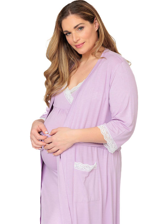Angel's Secret Nightgown Maternity & Nursing Lilac