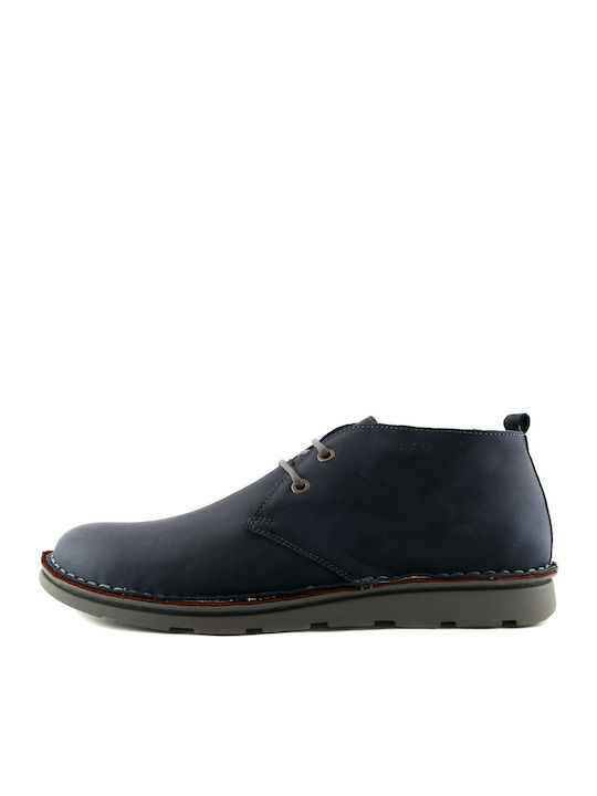 Leder Marineblau Herrenstiefel