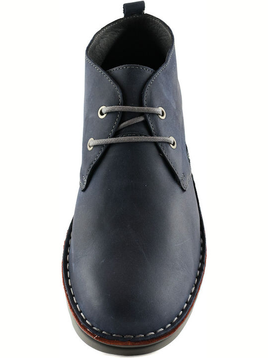Leder Marineblau Herrenstiefel