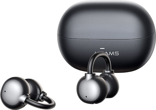 Usams R02 Open Ear Bluetooth Handsfree Ακουστικά με Θήκη Φόρτισης Γκρι