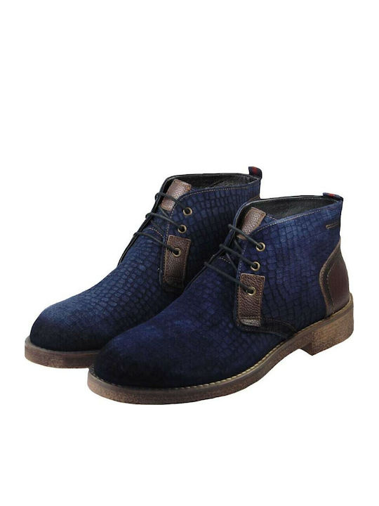 Leder Marineblau Herrenstiefel