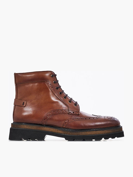 Piele Tabac maro Ghete barbati