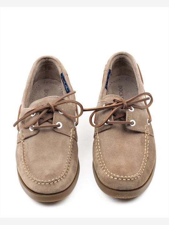 Suede Ανδρικά Boat Shoes σε Μπεζ Χρώμα