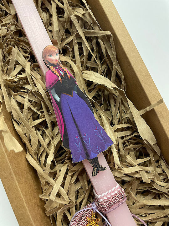 Easter Candle Frozen Round Handmade Beige