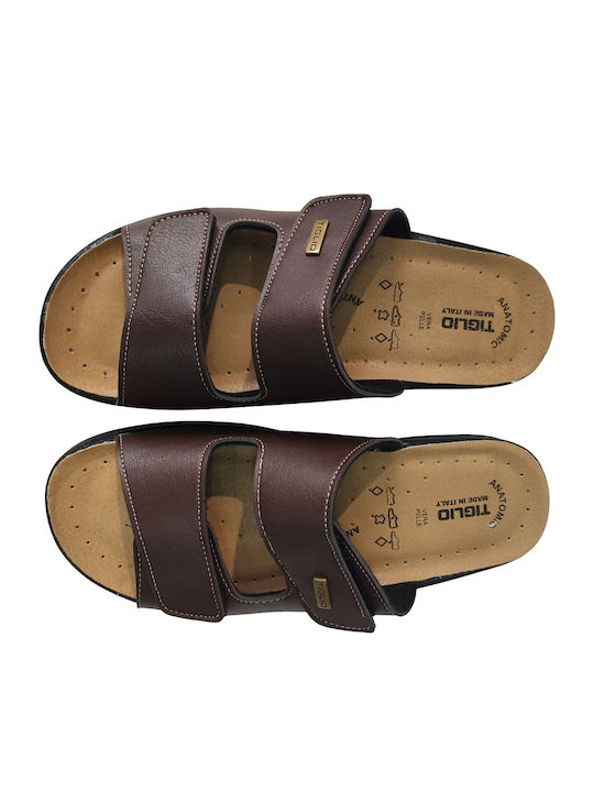Leder Herren Hausschuhe Braun