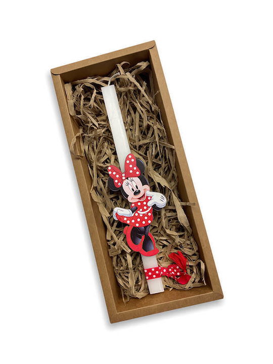 Λαμπάδα Minnie Στρογγυλή Λευκή