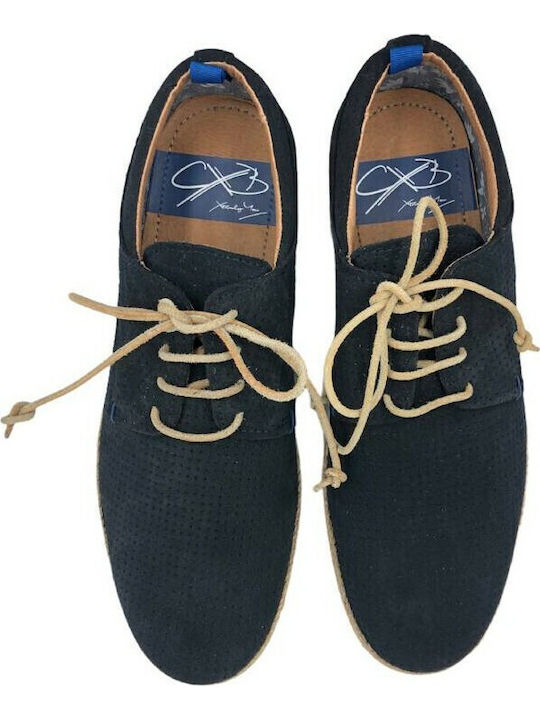 Leather Men's Espadrilles in Blue Color