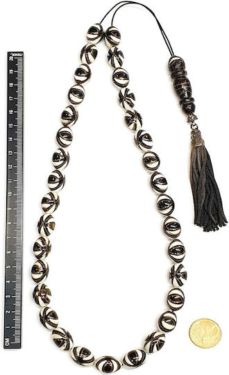 Roloi Komboloi Elephant Bone Worry Beads with 33 Beads Multicolour 47cm