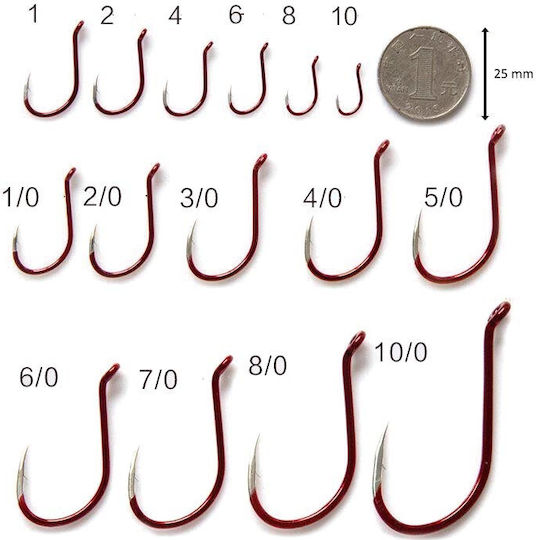 Carlige de Pescuit Bkk Octopus Beak Roșu 3/0 50 Bucăți