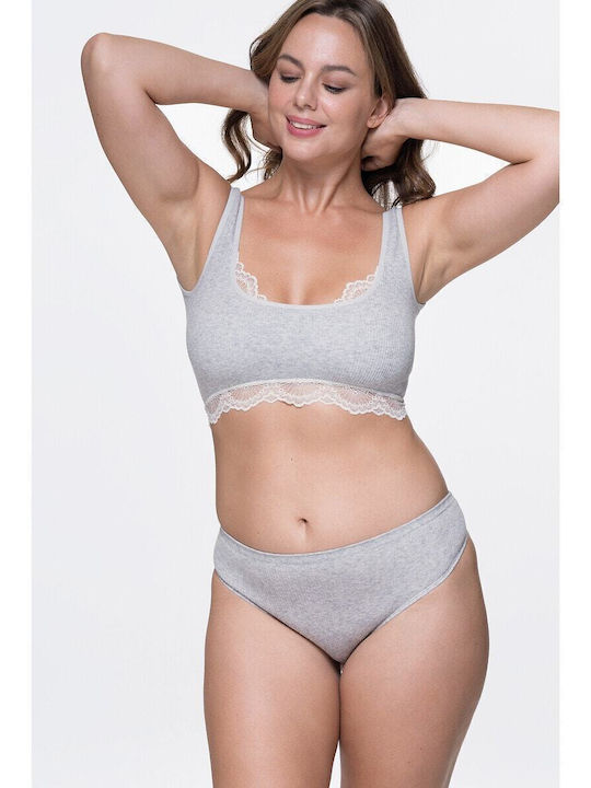 Audrey Femei Sutien sport Gri cu Căptușeală detașabilă