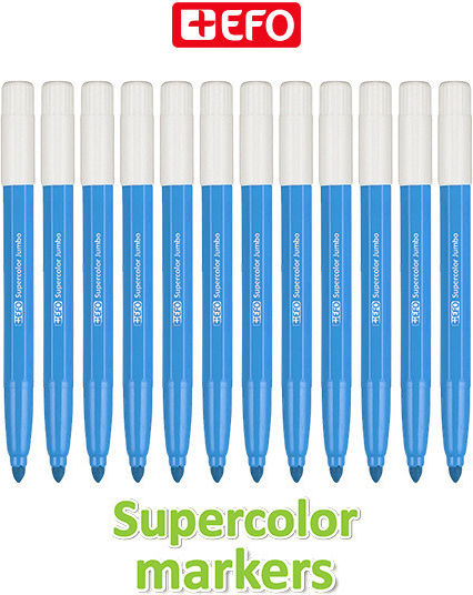 +Efo Supercolor Albastru deschis Markere de Desen Set 12buc