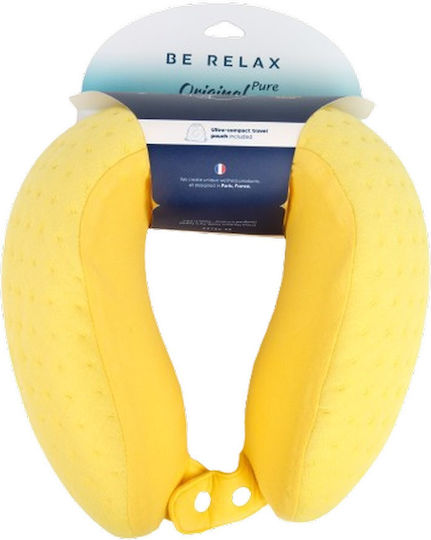 Be Relax Wellness Original Plus Μαξιλαράκι Ταξιδίου Memory Foam Κίτρινο
