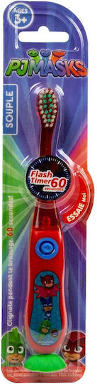 Tinokou Children's Luminous Toothbrush Suction Cup Pyjamasques Red
