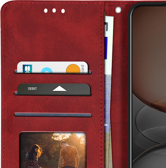 Husă Avizar Realme C75 14x Dragonne Clapet Suport Wallet Roșu