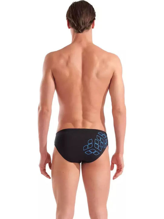M Kikko Men's Swimwear Slip Black with Patterns