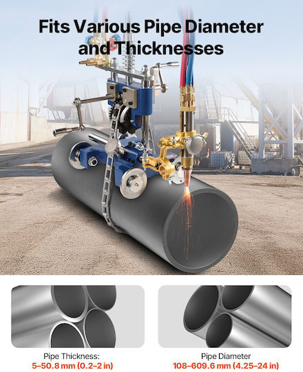 Vevor Cg2-11y Manual Gas Pipe Cutting Machine Thickness 0 2"-2" Portable Pipe 0°-45°