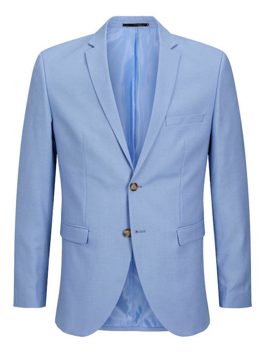 Men's Winter Suit Jacket Slim Fit Sky Blue