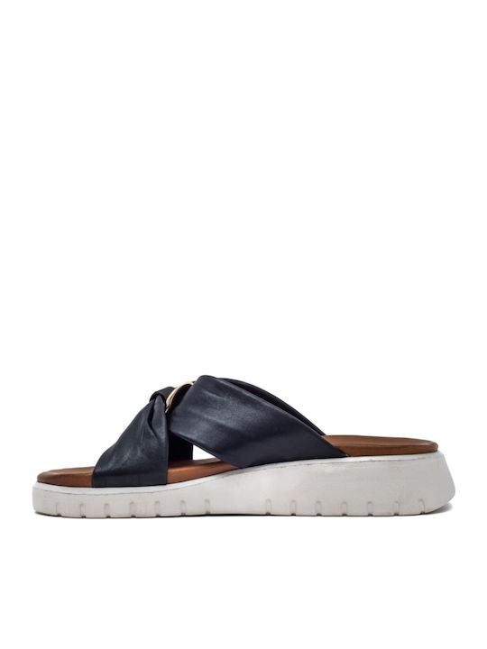 Women's Leather Platform Shoes Black