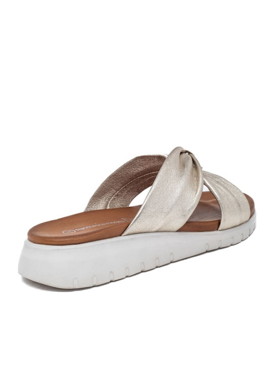 Women's Leather Platform Shoes Gold