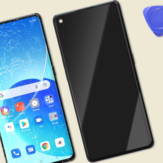 Clappio LCD Bildschirm + Touch-Glas Oppo Reno 6 Pro Mit Rahmen Schwarz