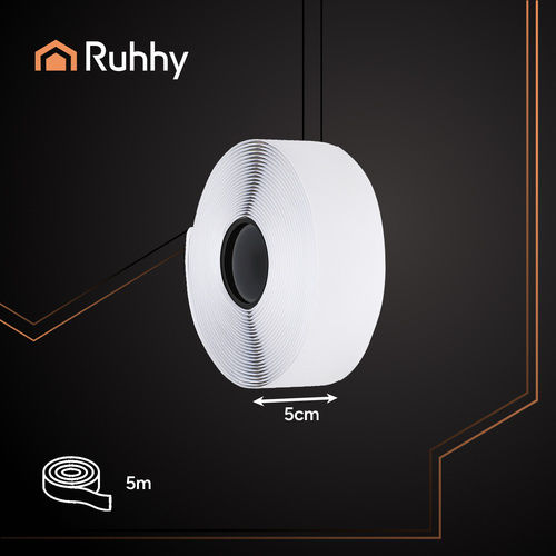 Ruhhy Velcro Ταινία Ραπτικής Λευκή από Πλαστικό 5x500εκ.