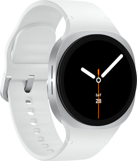 Samsung Galaxy Watch8 Aluminum 40mm Waterproof with Heart Rate Monitor (Silver - S/M)
