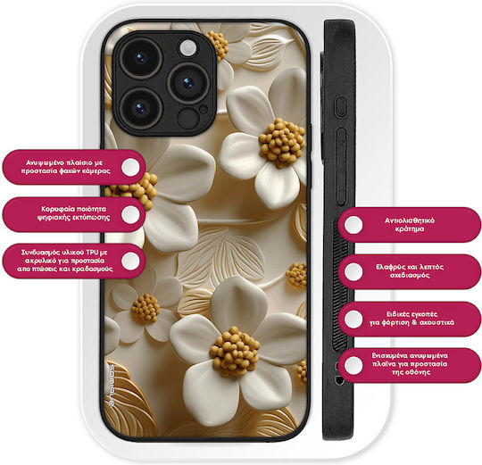 Husă Sonique 3d Flower Series Google Pixel 9 Pro XL 5G Albă