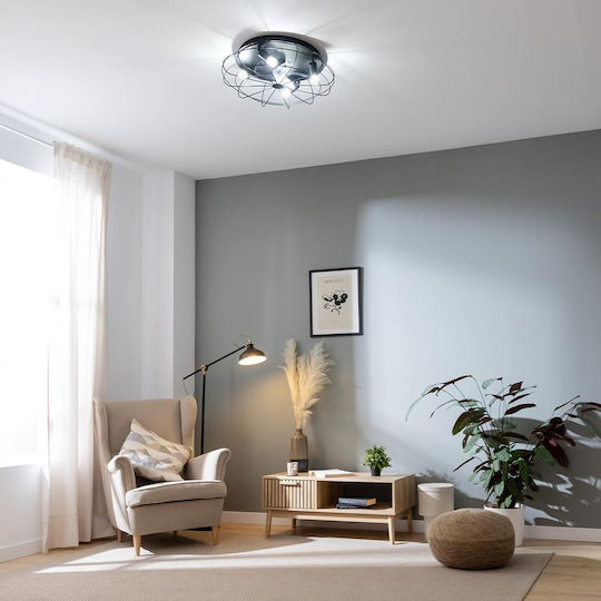 Cecotec EnergySilence Lampaero 600 Iron Design Πλαφονιέρα 28cm με Φως Μαύρη